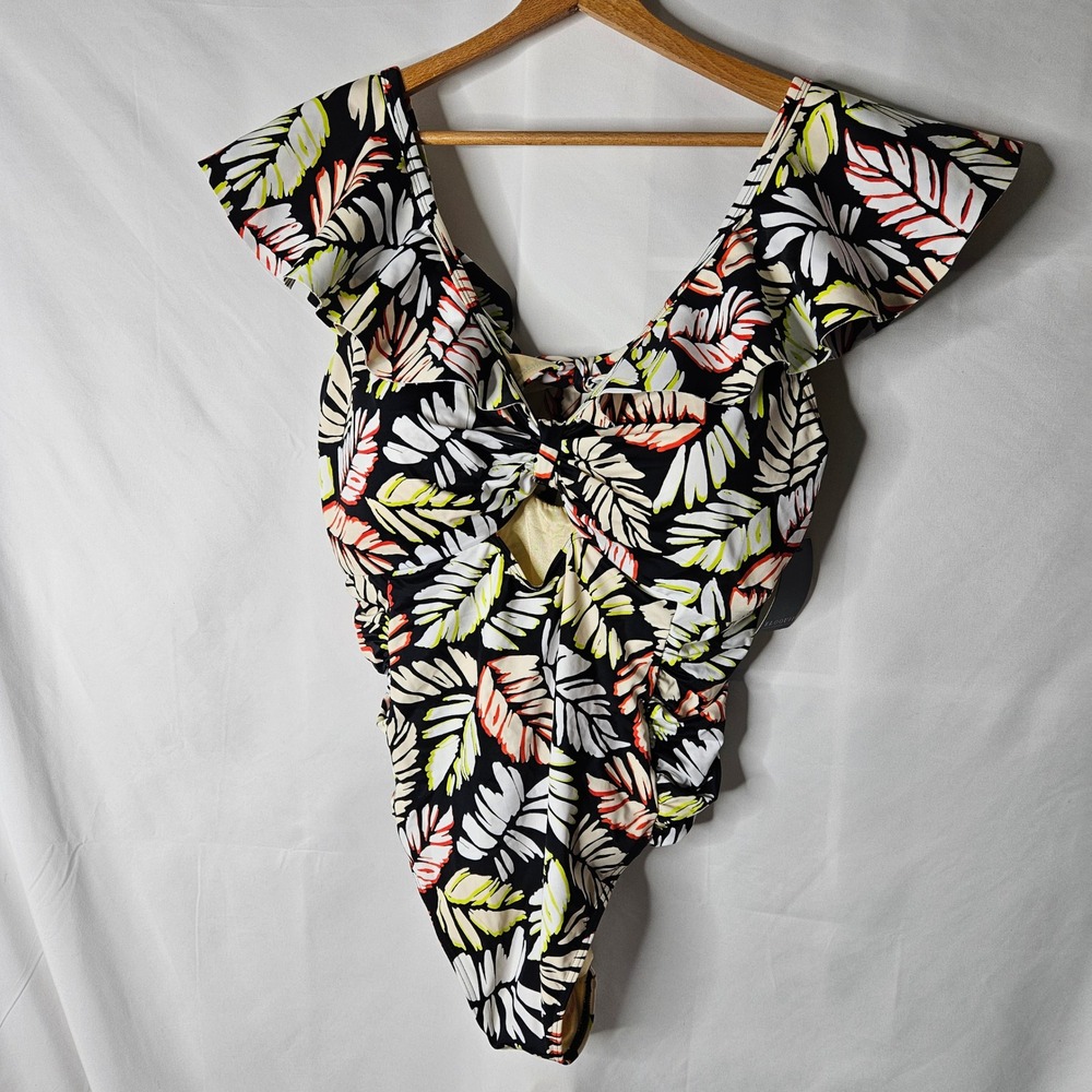 Eloquii Multi Leaf Pattern One Piece Swimsuit sz 26 NWT